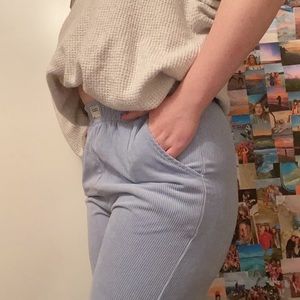 Ribbed light blue straight cut pants!! 💌